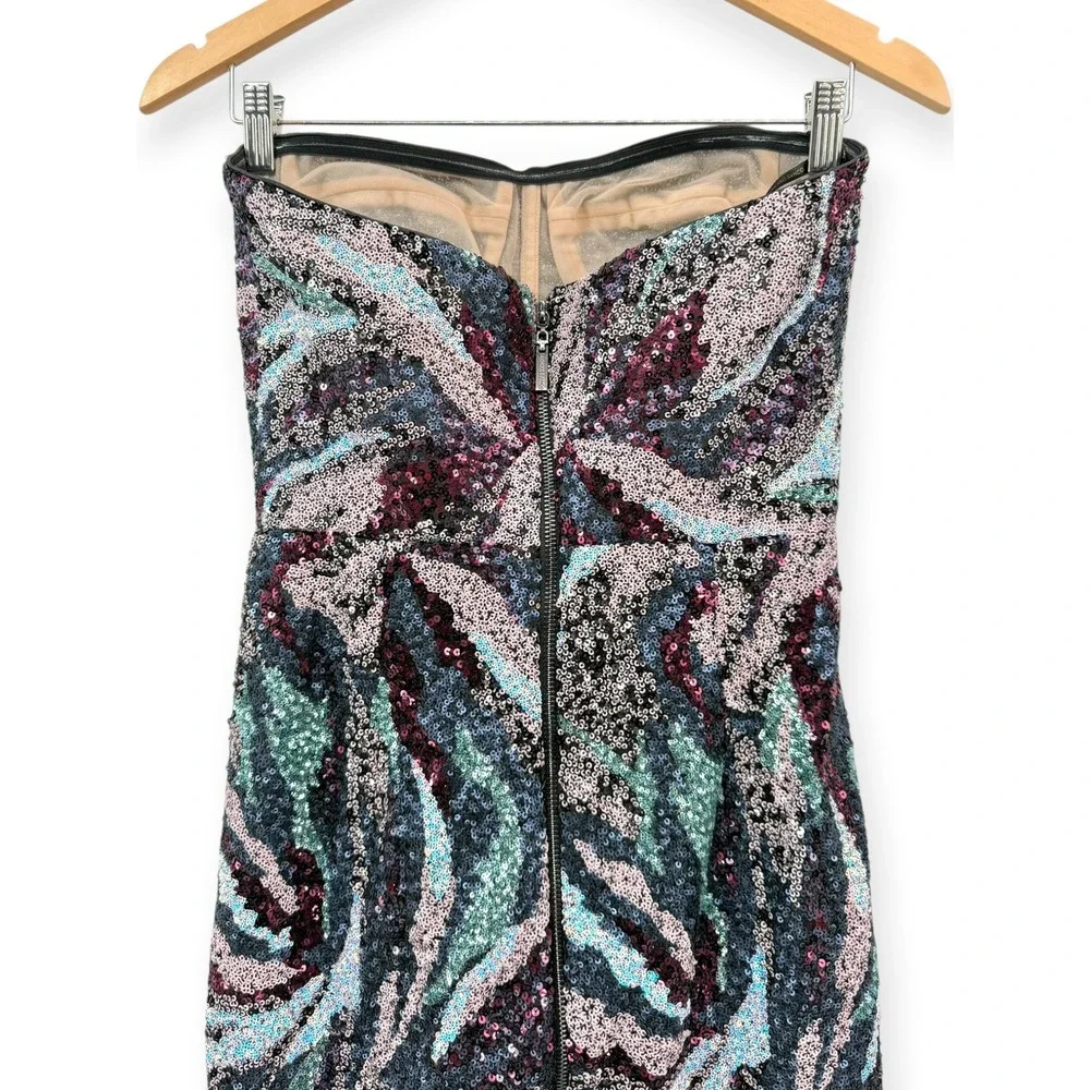 NEW Bronx and Banco Dahlia Pink Multi Strapless Maxi Dress $880 - Size Medium - Picture 12 of 16
